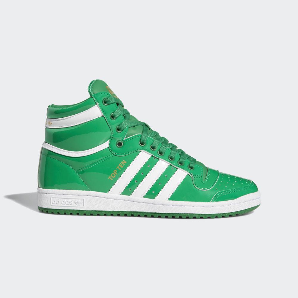 Adidas Men's Top Ten Hi Originals Shoes Green/White/Gold Metal Ireland FV5502